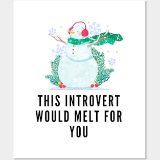 Introvert Christmas Quote Posters and Art